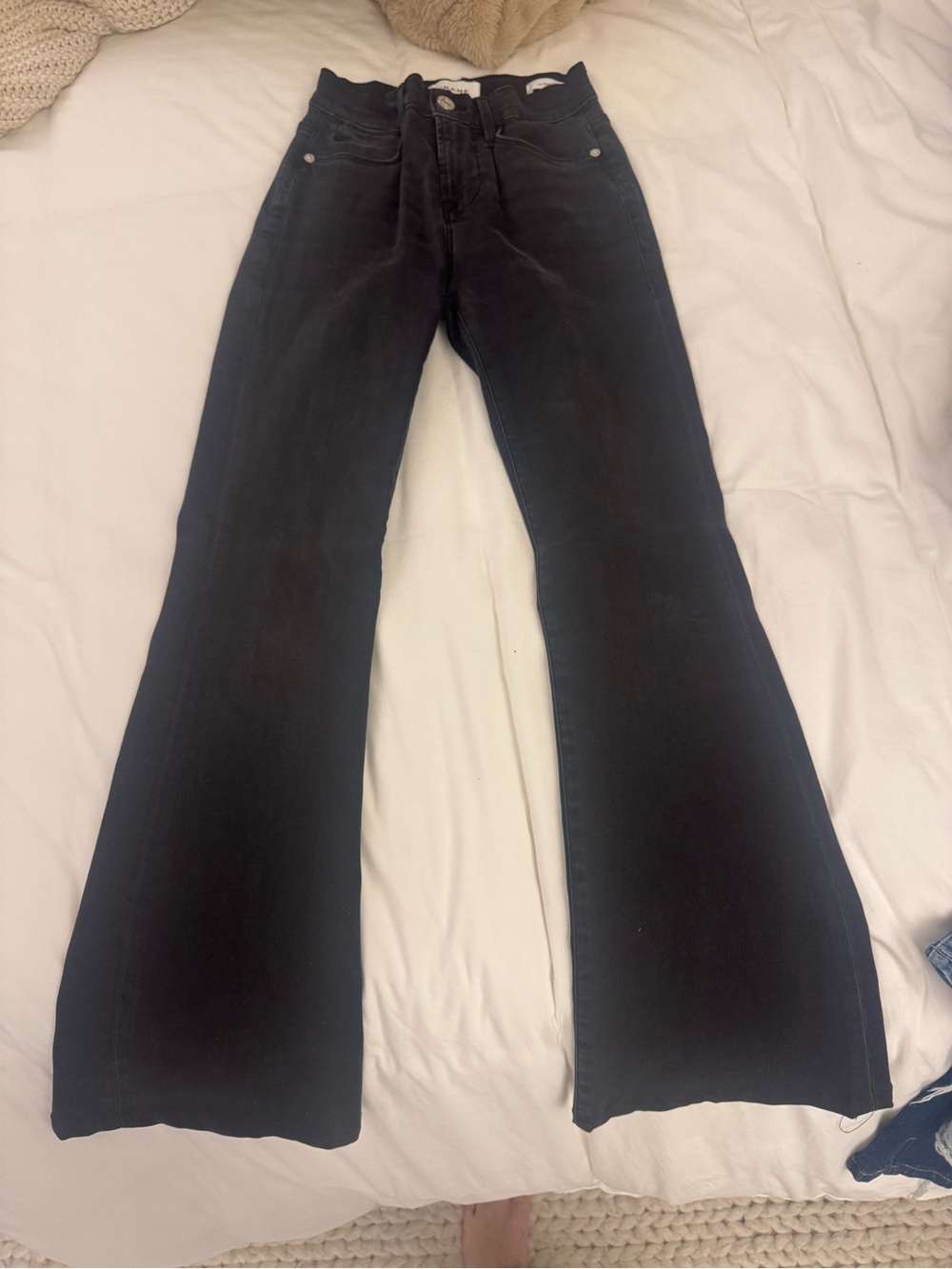 FRAME Denim Black Flare Jeans